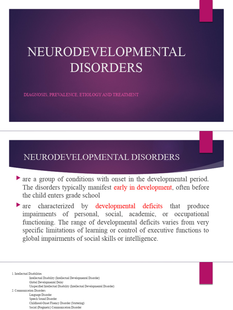 Neurodevelopmental Disorders Overview | PDF | Autism Spectrum ...