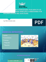 CLASE 5.2 A ANEMIA HEMOLÍTICA HEREDITARIA POR DEFECTO DE MEMBRANA y GLUCOSA 6 P D