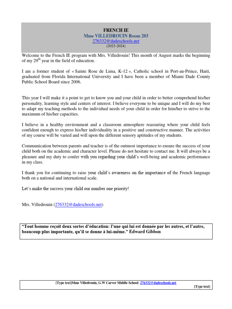 French IE Course Overview 2023-24 | PDF | Teachers | Communication