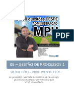 Administração - Gestão de Processos - 50 Questões - CESPE MPU - Wendell Léo 