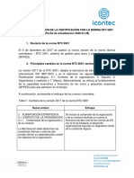 Plan de Transición de La Certificación Con La Norma NTC 6001