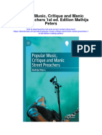 Download Popular Music Critique And Manic Street Preachers 1St Ed Edition Mathijs Peters all chapter
