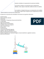 1 - ¿Qué Es La Destilación La Destilación Es Una Técnica de Laboratorio Utilizada en La Separación de Sustancias Miscibles. El Objetivo Principal de La Destilación Consiste en Separar Una Mezcla D