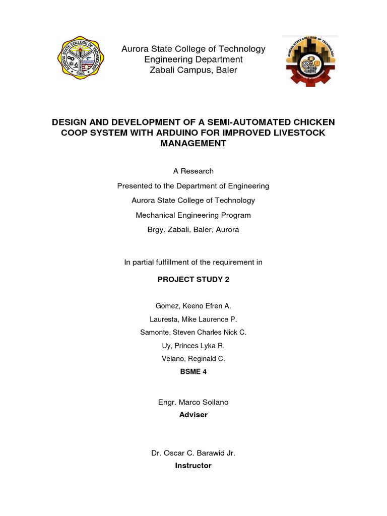 Automated Chicken Coop Design | PDF | Agriculture | Poultry Farming