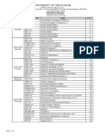 Date Sheet For The BS 4 Years Program First Semester Examination Fall 4231