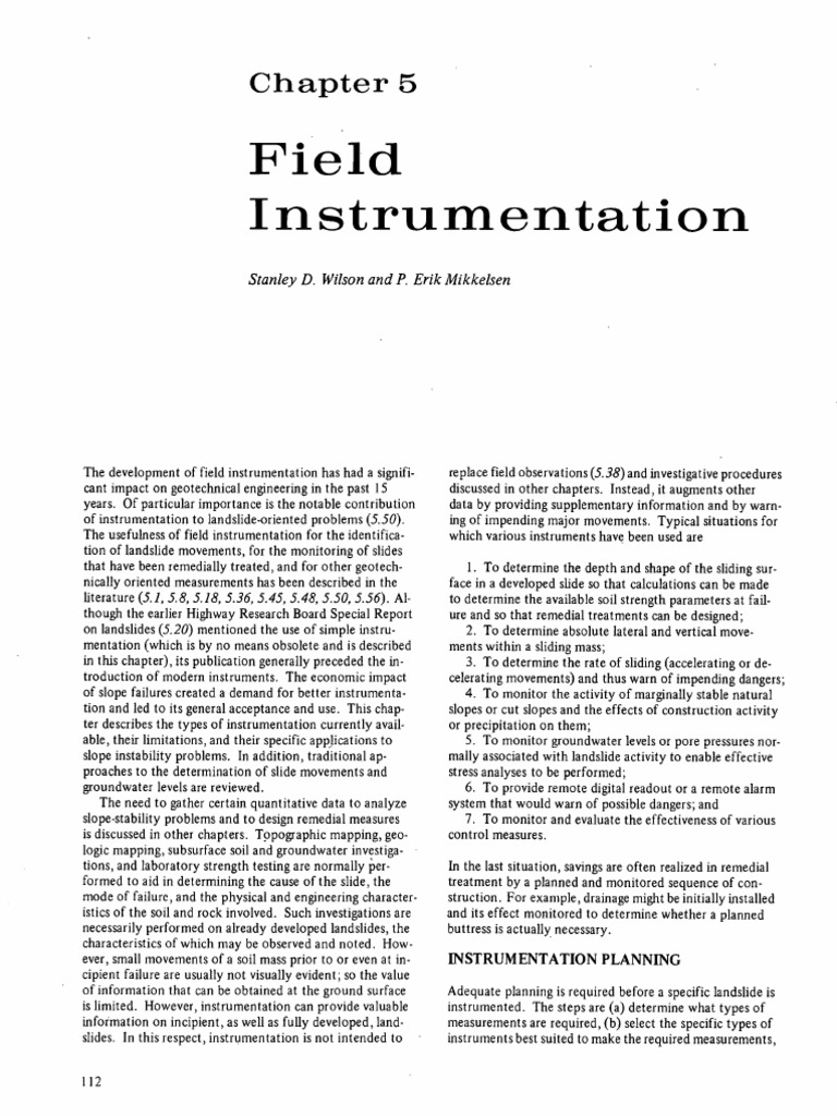 Field Instrumentation: Stanley D. Wilson and P. Erik Mikkelsen | PDF ...