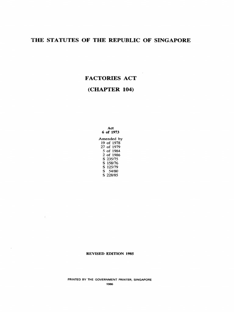 Factories Act PDF Engines Steam