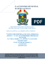 GAM DE QUILLACOLLO (CBBA) Profesional Auxiliar en Enfermería