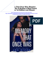 A Memory That Once Was Braxton University 3 A Brothers Best Friend Romance 1St Edition Lexi Bissen Full Chapter