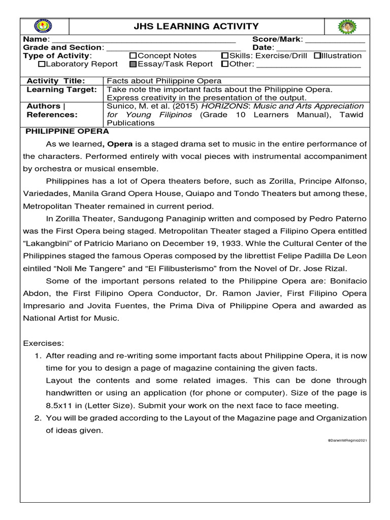 Philippine Opera and Dr. Ramon Javier | PDF | Foreign Language Studies