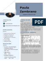 Currículum Vitae CV Paula Andre Zambrano Ramirez