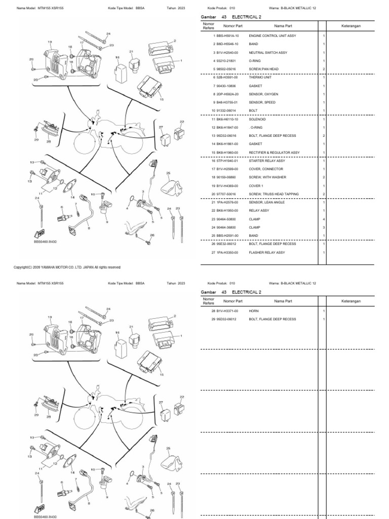 MTM155 XSR155 Electrical 2 | PDF | Machines | Mechanical Engineering