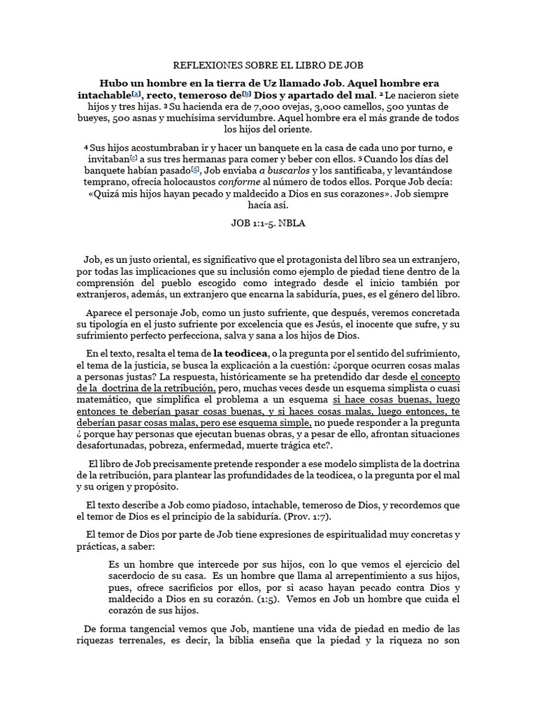 Reflexiones sobre el sufrimiento en Job | PDF | Libro de trabajo | Satán
