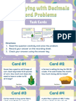 Multiplying Decimals Word Problem Task Cards Printable PDF