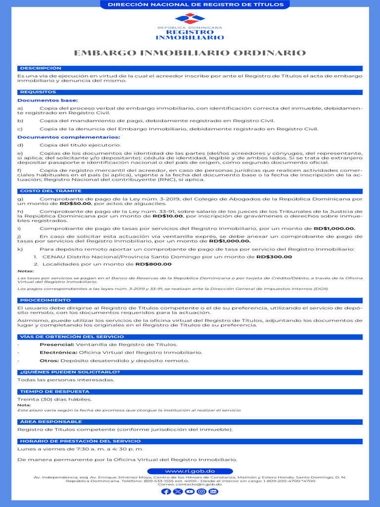 Proceso de Embargo Inmobiliario Ordinario | PDF | Documento de ...