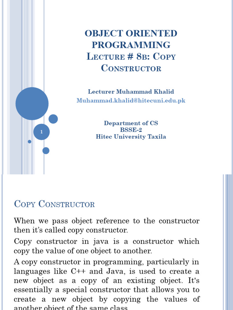 Java Copy Constructor Explained | PDF | Programming | Constructor ...