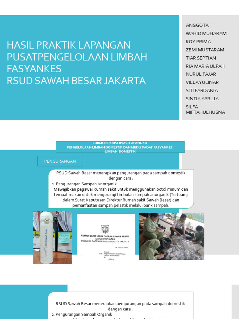 Pengelolaan Limbah RSUD Sawah Besar | PDF