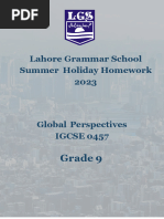 GP GRADE 9 Summer Holiday Homework 2023