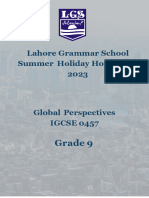 GP GRADE 9 Summer Holiday Homework 2023