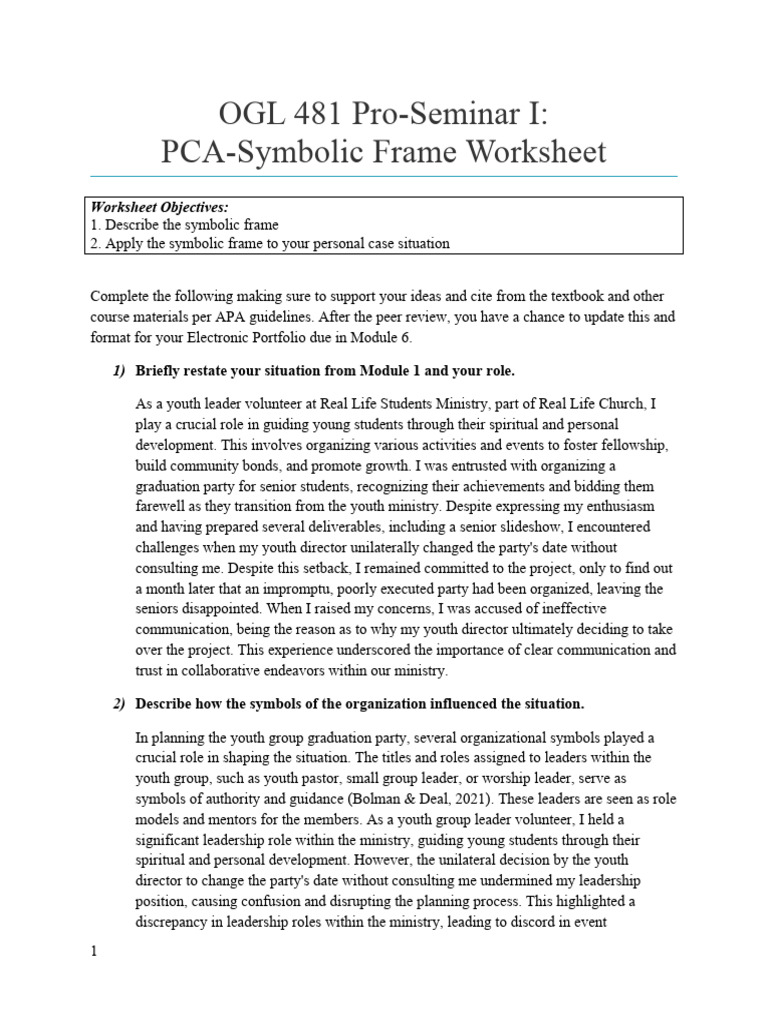 Symbolic Frame Analysis for Youth Ministry | PDF | Leadership ...