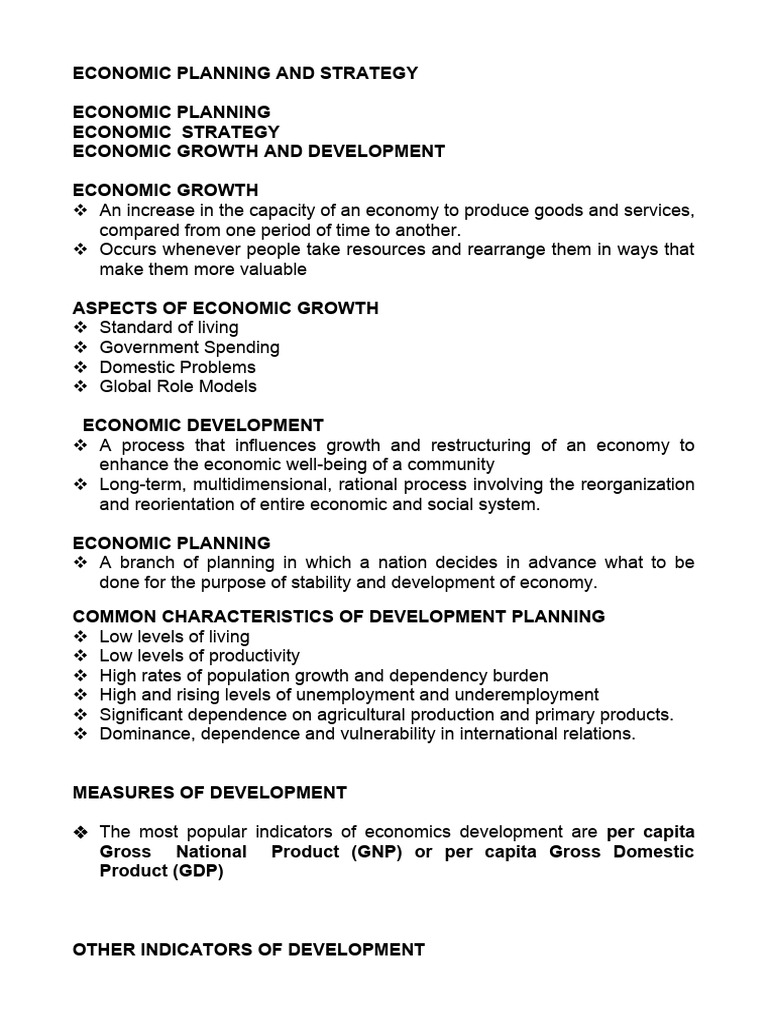 Economic Planning and Growth Strategies | PDF | Economic Growth | Economics