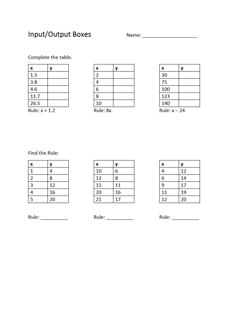 Input output boxes x y x y x y pdf