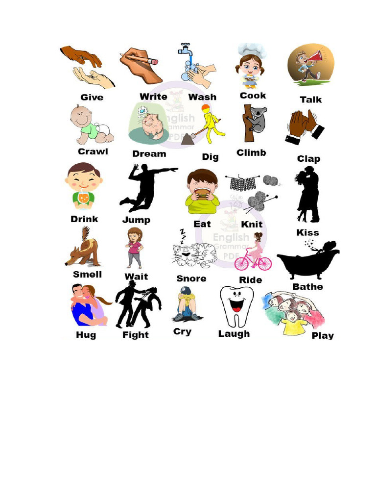 WHAT IS A VERB EXAMPLE FOR KINDERGARTEN intelligence overview