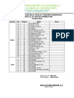 Jadwal Imam Tarawih