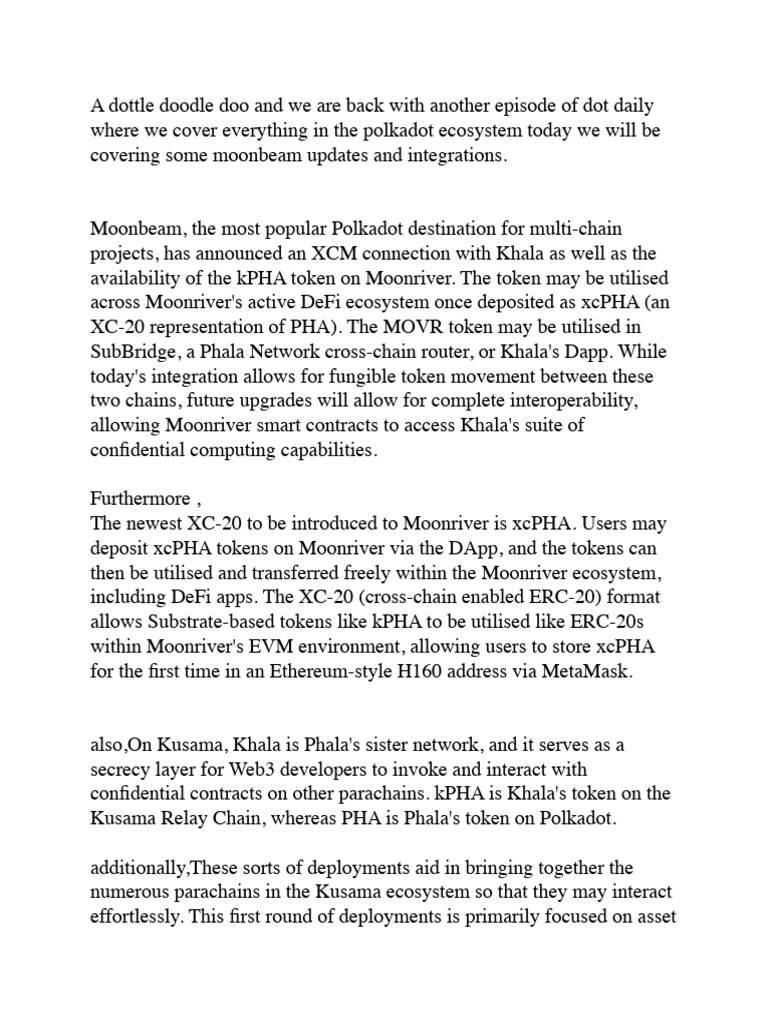 Moonbeam-Khala Integration Updates | PDF | Cloud Computing | Computer ...