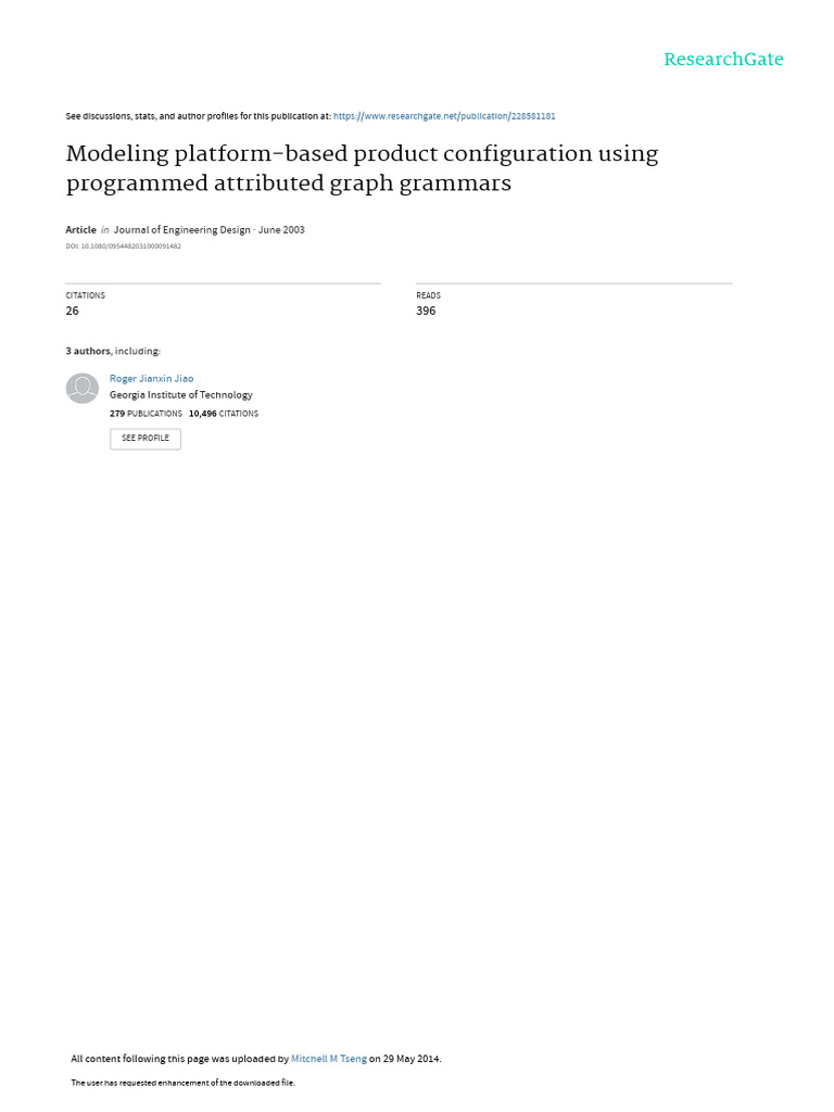 Modeling platform based product configuration usin pdf vertex