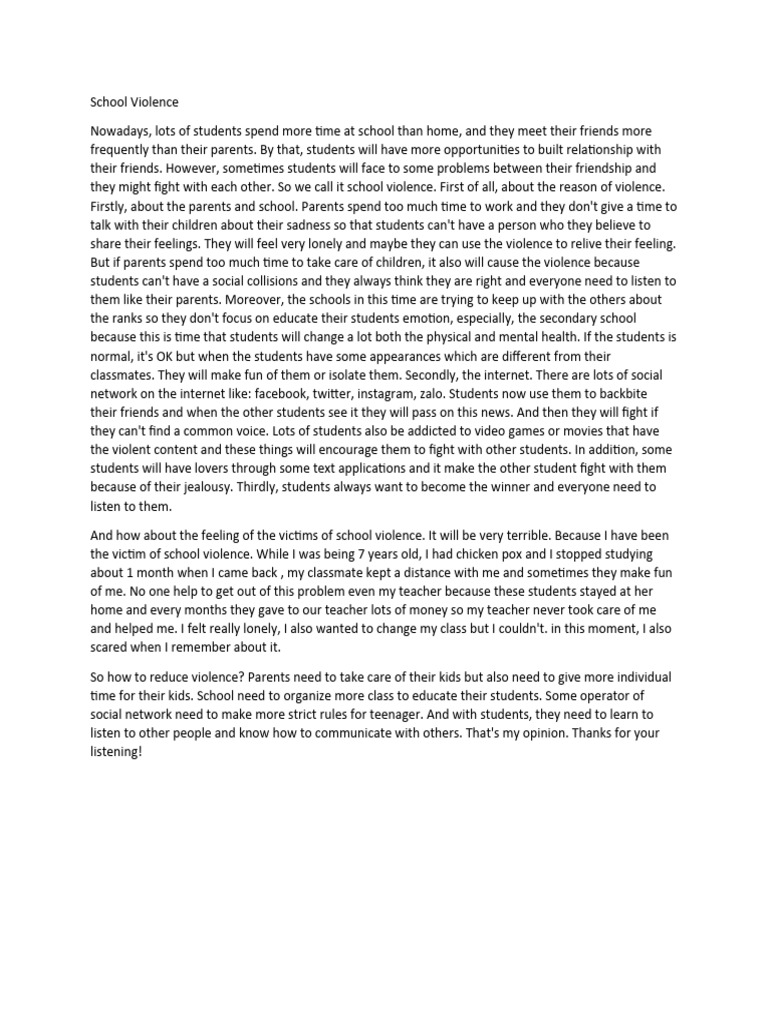 Understanding and Addressing School Violence | PDF | Violence | Feeling