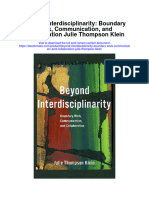 Download Beyond Interdisciplinarity Boundary Work Communication And Collaboration Julie Thompson Klein full chapter