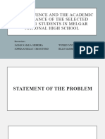 Peer Influence and Academic Performance of Students in Melgar National High School