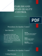 Establish and Maintain Quality Control