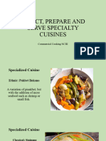 Select, Prepare and Serve Specialty Cuisines