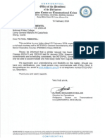 [Signed] Letter to Pltcol Pimentel
