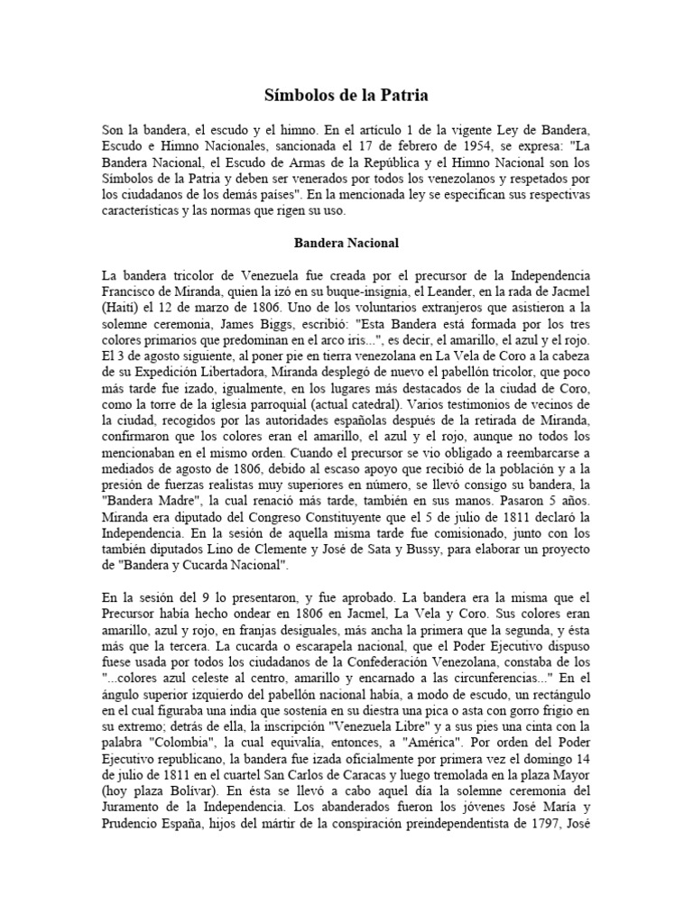 Historia de la Bandera de Venezuela | PDF | Venezuela