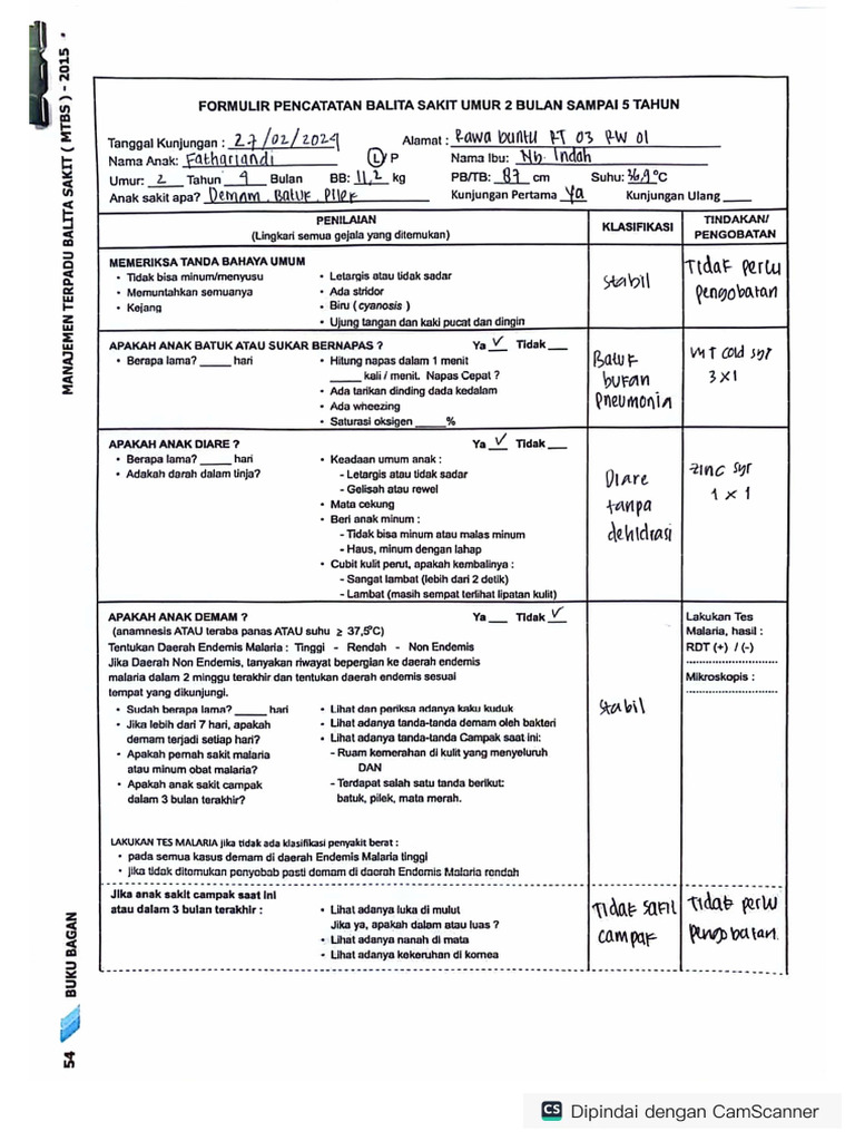 Formulir MTBS Herawati | PDF