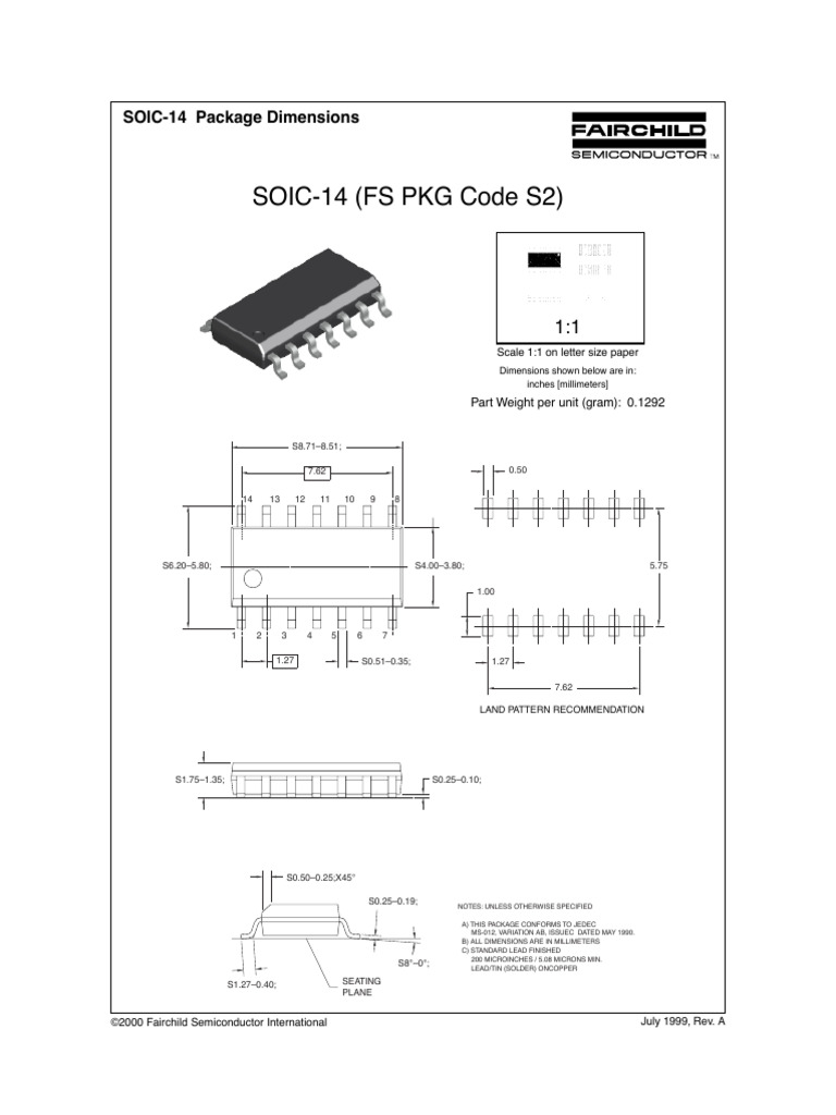 SOIC-14 Package Dimensions Guide | PDF