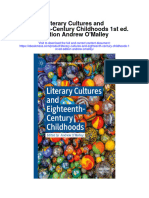 Literary Cultures and Eighteenth Century Childhoods 1St Ed Edition Andrew Omalley Full Chapter