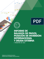 Informe de Balanza de Pagos Posición de Inversión Internacional y Deuda Externa I Trim - 2023