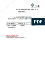 Reporte de Formación Especializada