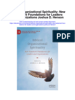Biblical Organizational Spirituality New Testament Foundations For Leaders and Organizations Joshua D Henson Full Chapter