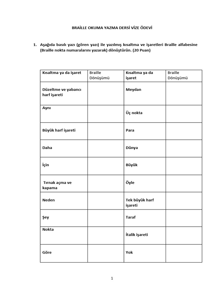 Braille Vize Odevi Pdf