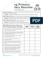 Identifying Primary and Secondary Sources