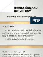 Human Behavior and Victimology: Prepared By: Randy Jala Lungay, Rcrim