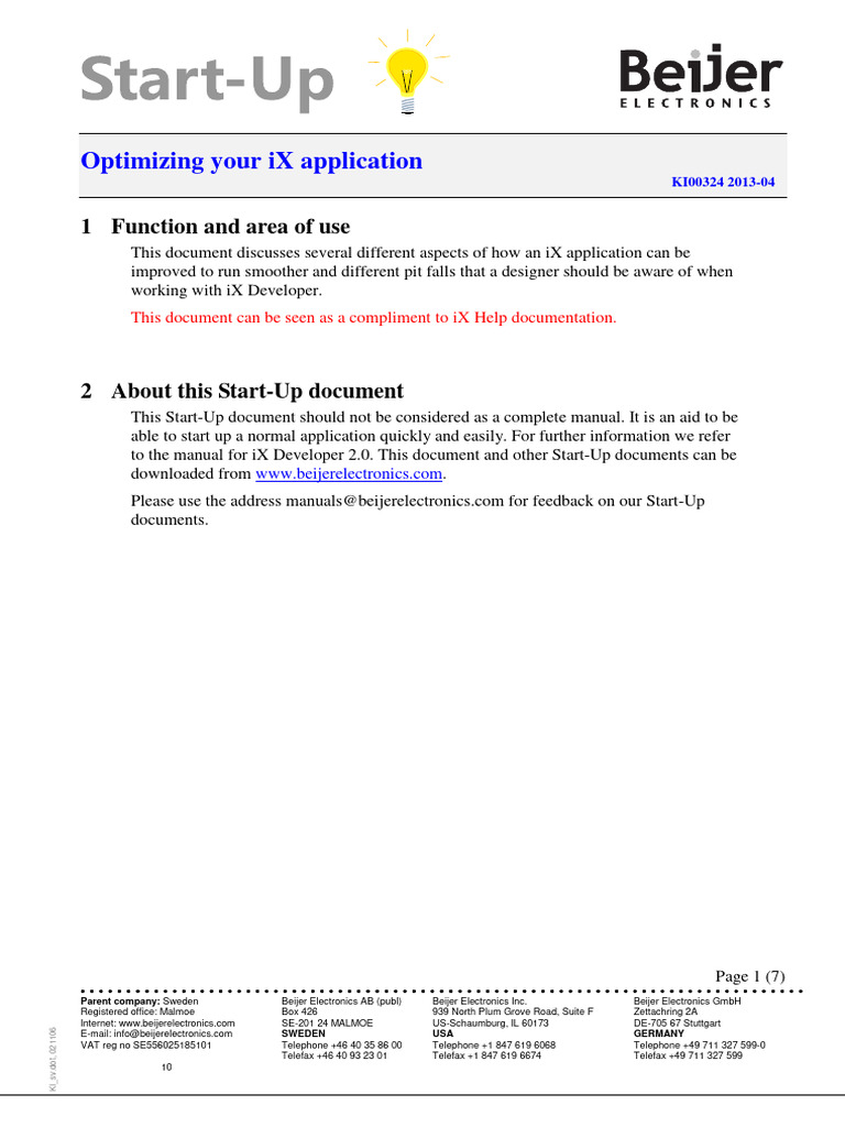 Optimize iX Application Performance Guide | PDF | Bit | Communication
