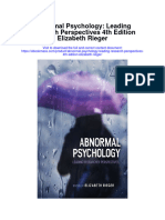 Download Abnormal Psychology Leading Research Perspectives 4Th Edition Elizabeth Rieger full chapter