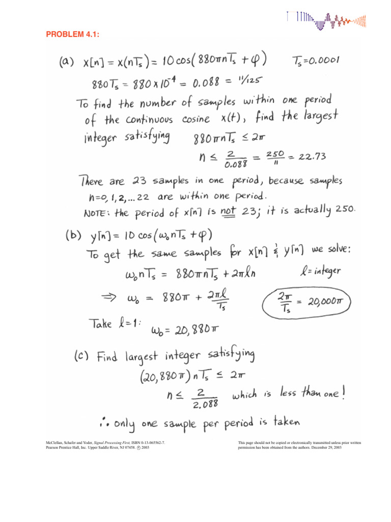 Signal Processing First Solution CH4 PDF Signal Processing Engineering