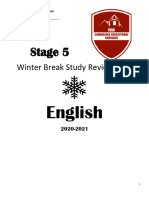 Stage 5 English Winter Pack Wednesday 23rd December 2020